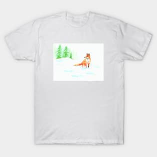 Fox in snow T-Shirt